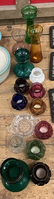Lot 81 - Antique coloured glass tea light holders
