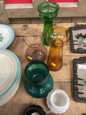 Lot 81 - Antique coloured glass tea light holders