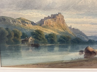 Lot 4 - Thomas Cafe (1817-1909) watercolour - Stirling Castle, inscribed verso, 29 x 44cm, mounted but unframed