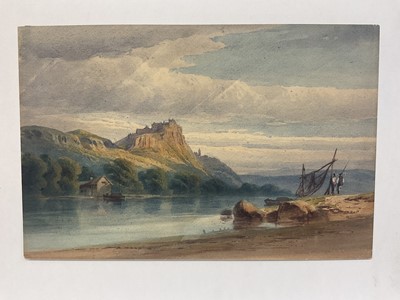 Lot 4 - Thomas Cafe (1817-1909) watercolour - Stirling Castle, inscribed verso, 29 x 44cm, mounted but unframed