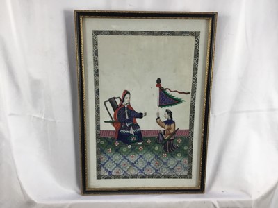 Lot 205 - Chinese School, a pair, A Chinese Nobleman and a Chinese Noblewoman, on rice paper