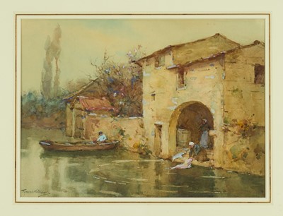 Lot 1078 - Terrick Williams (1860-1936) watercolour, French River scene, signed, 25.5cm x 35cm, in glazed gilt frame