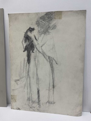 Lot 22 - Manner of James Abbott McNeill Whistler (1834-1903) pencil, Mother and child, 37 x 27cm, another subject verso, together with a photolithograph after Whistler (2)