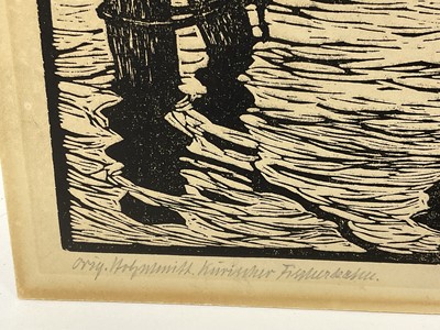 Lot 23 - Continental school (early 20th century) woodcut print, indistinctly signed and titled, plate, 29 x 36cm