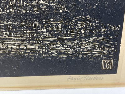Lot 23 - Continental school (early 20th century) woodcut print, indistinctly signed and titled, plate, 29 x 36cm