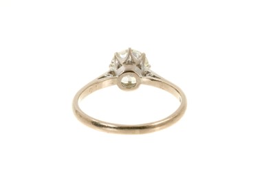 Lot 498 - Diamond single stone ring with a round brilliant cut diamond estimated to weigh approximately 1.10cts in eight claw setting on 18ct white gold shank, London 1975. Ring size N.