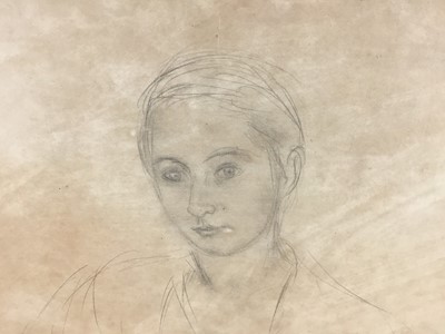 Lot 47 - Chantal Quenneville (French 1897-1969) drawing, Young Woman, signed