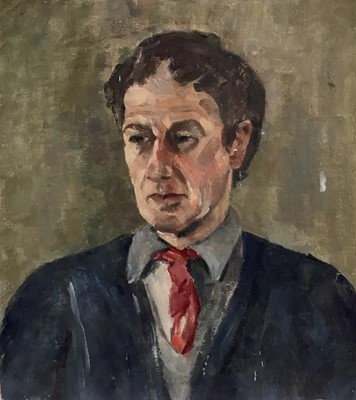 Lot 132 - British 20th Century oil, signed indistinctly bottom right, Portrait of a Man