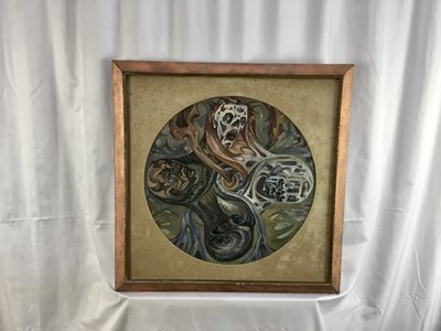 Lot 12 - Fay Pomerance (1912-2001) watercolour - ‘Four Fold Circle’, signed, 45cm x 45cm in glazed frame