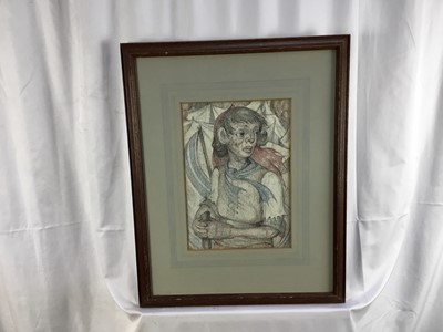 Lot 15 - Fay Pomerance (1912-2001) pastel - ‘The Young Patriot’, 35cm x 25cm, in glazed frame