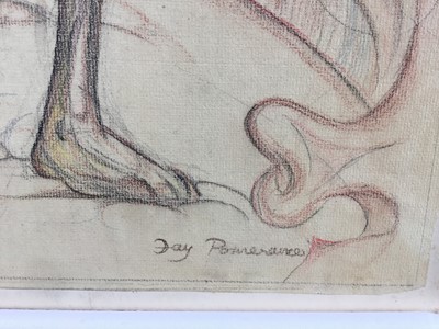 Lot 23 - Fay Pomerance (1912-2001) pastel - ‘Eve with Serpent’, signed, 59cm x 47cm, unframed