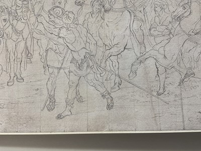 Lot 32 - Italian School, proabably 17th century, pencil sketch for a mural, 25 x 38cm, mounted but unframed