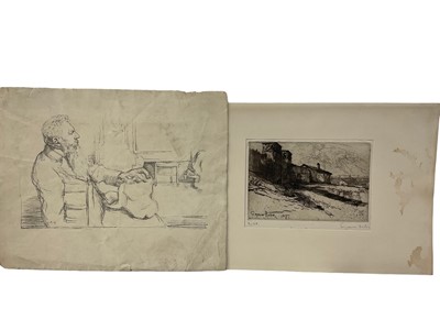 Lot 35 - Francis Seymour Haden (1818-1910) drypoint etching - Spain, another print by William Rothenstein