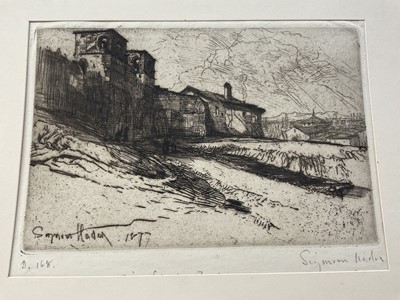Lot 35 - Francis Seymour Haden (1818-1910) drypoint etching - Spain, another print by William Rothenstein