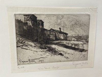 Lot 35 - Francis Seymour Haden (1818-1910) drypoint etching - Spain, another print by William Rothenstein