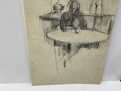 Lot 38 - Manner of Wyndham Lewis (1882-1957) pencil, seated figure, 32 x 21cm