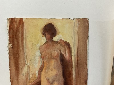 Lot 41 - Slade School, early 20th century, two watercolour figure studies, the largest 20 x 27cm