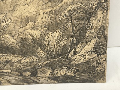 Lot 44 - 19th century Continental school, pencil sketch, La Riccia, titled verso, 12 x 15
