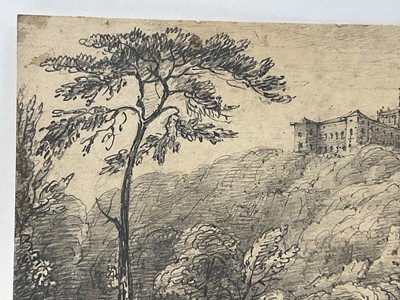 Lot 44 - 19th century Continental school, pencil sketch, La Riccia, titled verso, 12 x 15