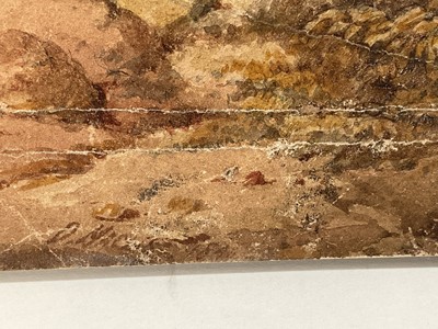 Lot 45 - Daniel Maclise (1806-1870) watercolour - Tbe rebel, signed and indistinctly dated, 37 x 27cm, mounted but unframed