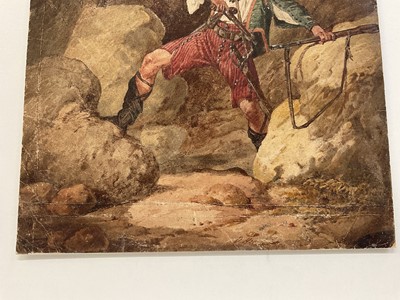 Lot 45 - Daniel Maclise (1806-1870) watercolour - Tbe rebel, signed and indistinctly dated, 37 x 27cm, mounted but unframed