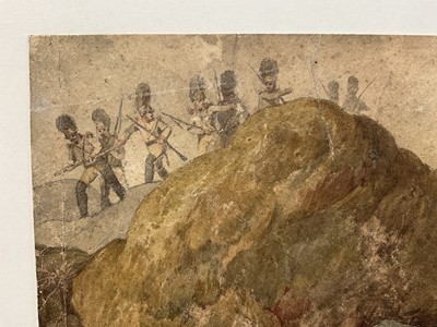 Lot 45 - Daniel Maclise (1806-1870) watercolour - Tbe rebel, signed and indistinctly dated, 37 x 27cm, mounted but unframed