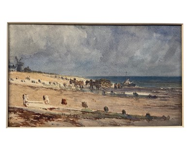 Lot 67 - J Ford (19th century) watercolour - At Littlehampton, Surrey, signed and dated 1886, titled verso, 13 x 21cm