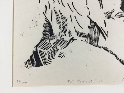 Lot 792 - Limited edition print of Horned Owls, a Cyril Laubscher Barn Owl and a framed watercolour of a Tiger’s Head