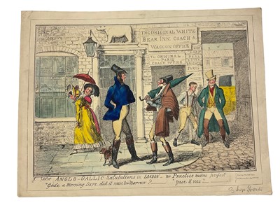 Lot 72 - Collection of five 19th century hand coloured satirical prints by Richard Dighton and others