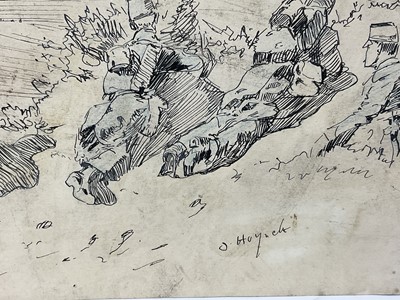 Lot 75 - English School, late 19th century watercolour - Egyptian Patriots Defending Alexandria During The Bombardment By The British Mediterranean Fleet In 1882, illustration published in Famous Men And Gr...