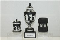 Lot 2133 - Group of black Wedgwood Jasper ware -...