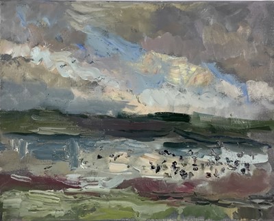 Lot 157 - Annelise Firth (b.1961) oil on canvas  - 'Twilight, Broom Lake', signed titled and dated 2023 verso, 40cm x 50cm, unframed