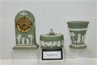 Lot 2134 - Group of green Wedgwood Jasper ware -...