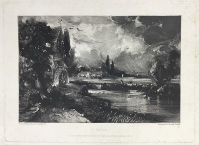 Lot 177 - David Lucas after John Constable RA, mezzotint, "A Mill", published by Mr Constable, Charlotte Street, 1830, 26cm x 35.5cm overall