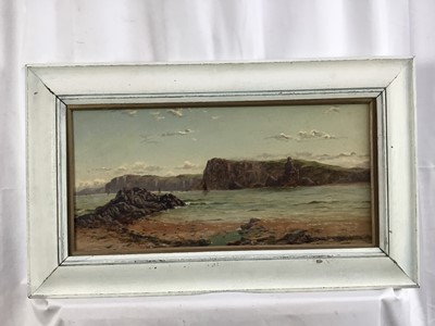 Lot 63 - W. Mathieson, 19th century oil on canvas, Gateshead, signed below mount, relined, 23cm x 48.5cm, inscribed to reverse, framed
