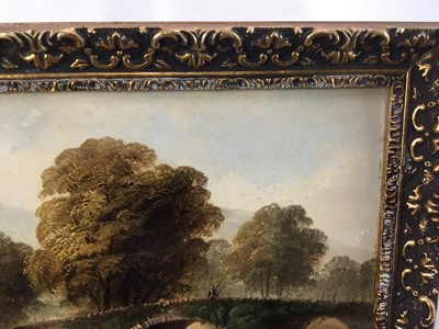 Lot 53 - English School, oil on board, Beddgelert Wales, 14cm x 21cm, in gilt frame