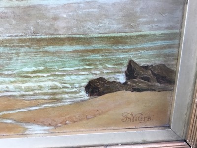 Lot 59 - ? F Waters, oil on board - The Wreck, 26cm x 37cm, behind glass in gilt frame