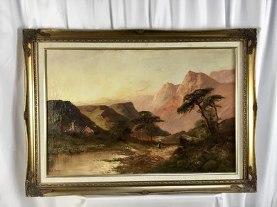 Lot 71 - M D Ansell, British 19th century, oil on canvas, Highland path, signed, 50cm x 75cm in gilt frame