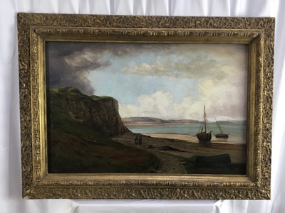 Lot 68 - William George Shrubsole RCA (1856-1889) - North Wales Estuary, signed, 51cm x 76cm, in gilt frame