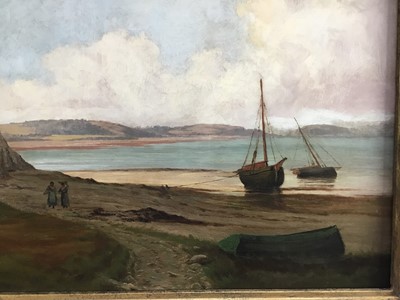 Lot 68 - William George Shrubsole RCA (1856-1889) - North Wales Estuary, signed, 51cm x 76cm, in gilt frame