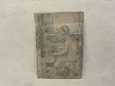 Lot 94 - Attributed to Girolamo Francesco Maria Mazzola Parmingianino (1503-1540) etching, untitled, 8 x 5.5cm