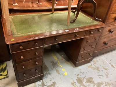 Lot 1273 - Victorian mahogany twin pedestal desk