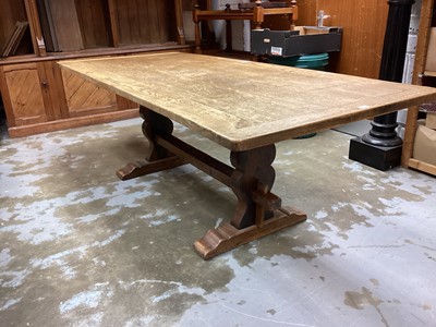 Lot 1223 - 17th century style oak refectory table.