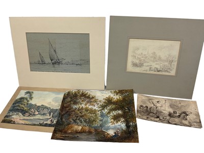 Lot 110 - Group of 19th century works on paper