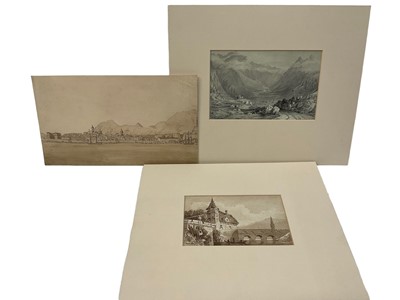 Lot 111 - Three 19th century Continental works on paper