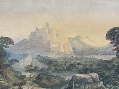 Lot 115 - Three 19th century landscape works on paper, the largest 35 x 51cm