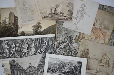 Lot 1204 - Good collection of 18th and 19th century prints and engravings including satirical, portraits and others