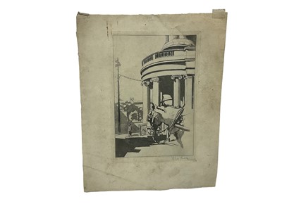 Lot 122 - Laura Sylvia Gosse (1881-1968), etching and aquatint - Street scene with figures and monument