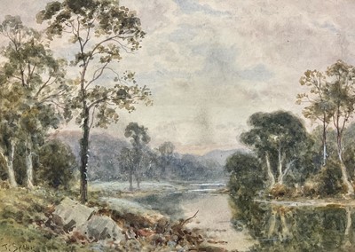 Lot 123 - Thomas Spinks (1847-1927) watercolour, River landscape, signed