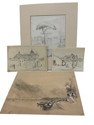 Lot 126 - Four 19th century Continental scenes on paper